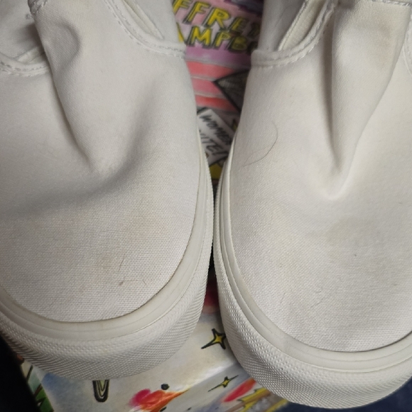 Vans White Slip-On Sneakers - Picture 4 of 9